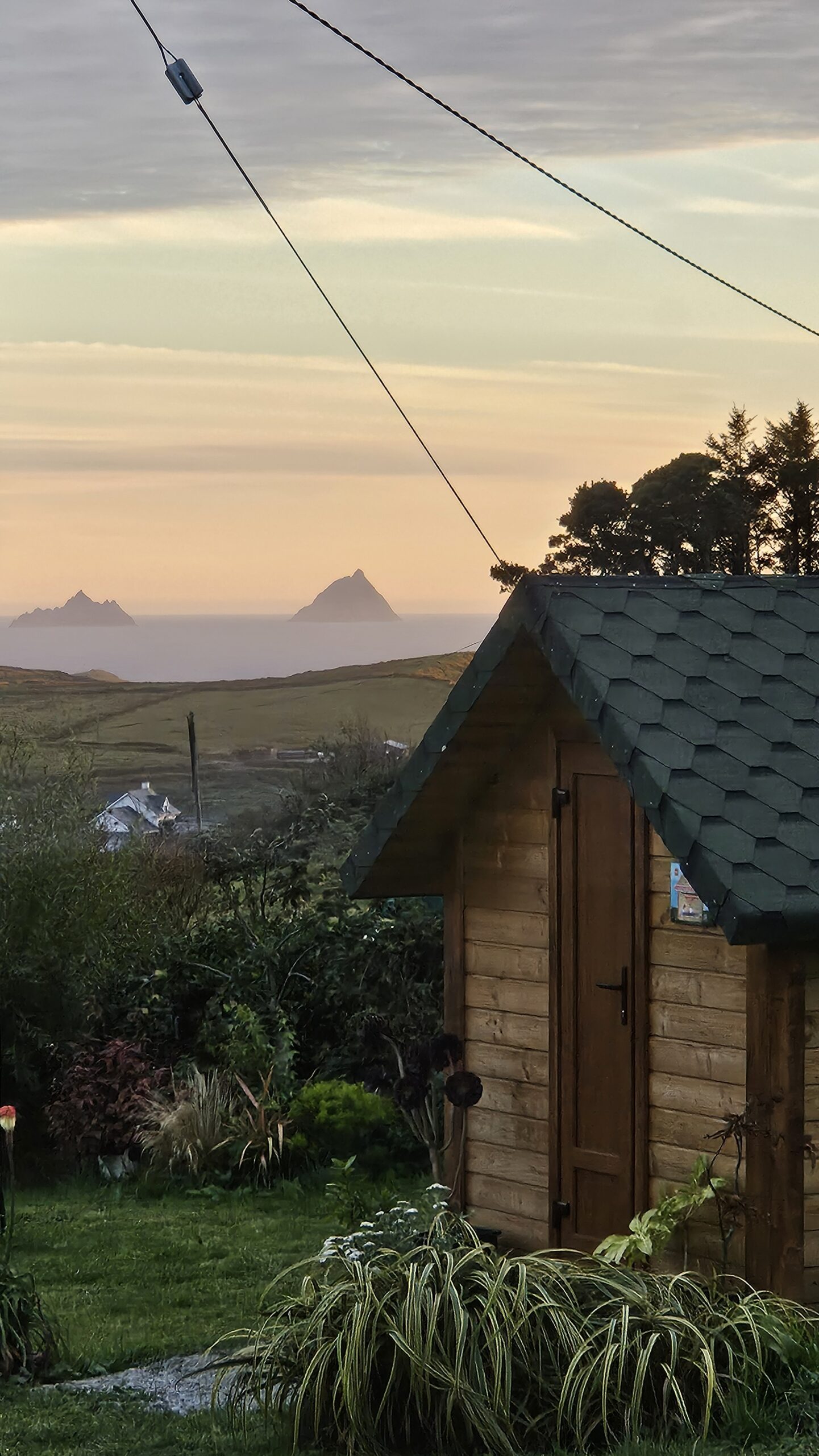 Evening at the bee bed cabin